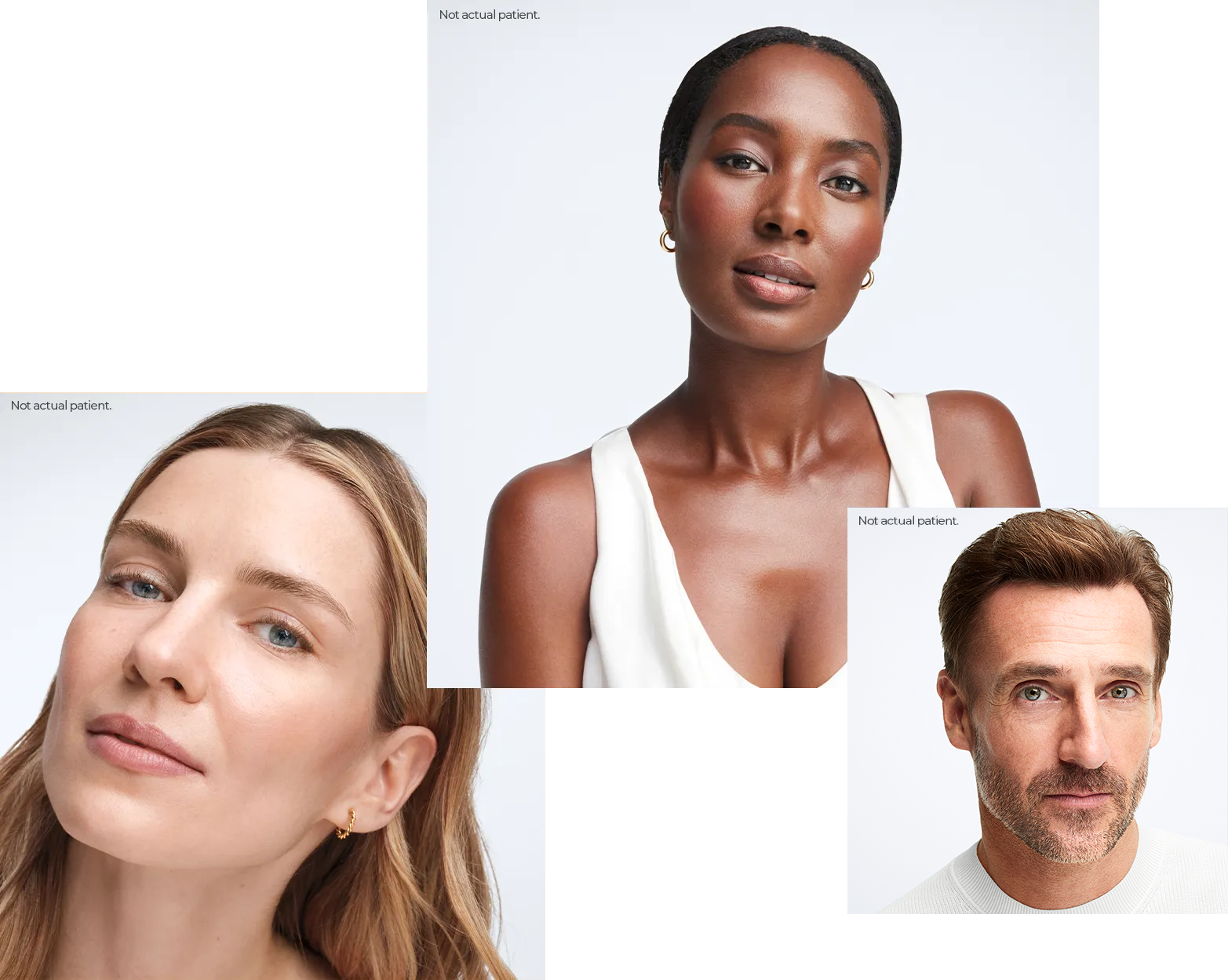 Collage featuring two women and one man (not actual patients).