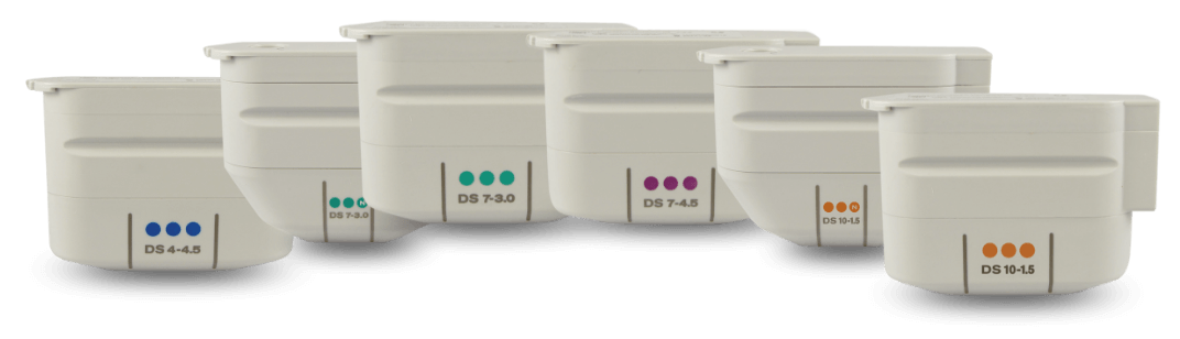 Ultherapy PRIME® DeepSEE transducers for multi-depth visualization and treatment for skin lifting.