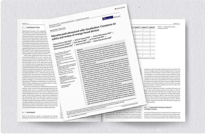 Research article on Ultherapy PRIME®'s real-time imaging for safer, effective non-invasive skin lifting.